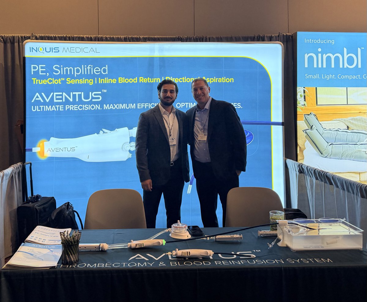 Inquismedical's tweet photo. Heading to #VenousSymposium?​
​
Visit Booth 110 to see how the AVENTUS Thrombectomy System is redefining pulmonary embolism treatment.​
​
#AVENTUSThrombectomy #InquisMedical #PulmonaryEmbolism #VenousSymposium #VenousSymposium2026 https://t.co/PLCtmmwxTg