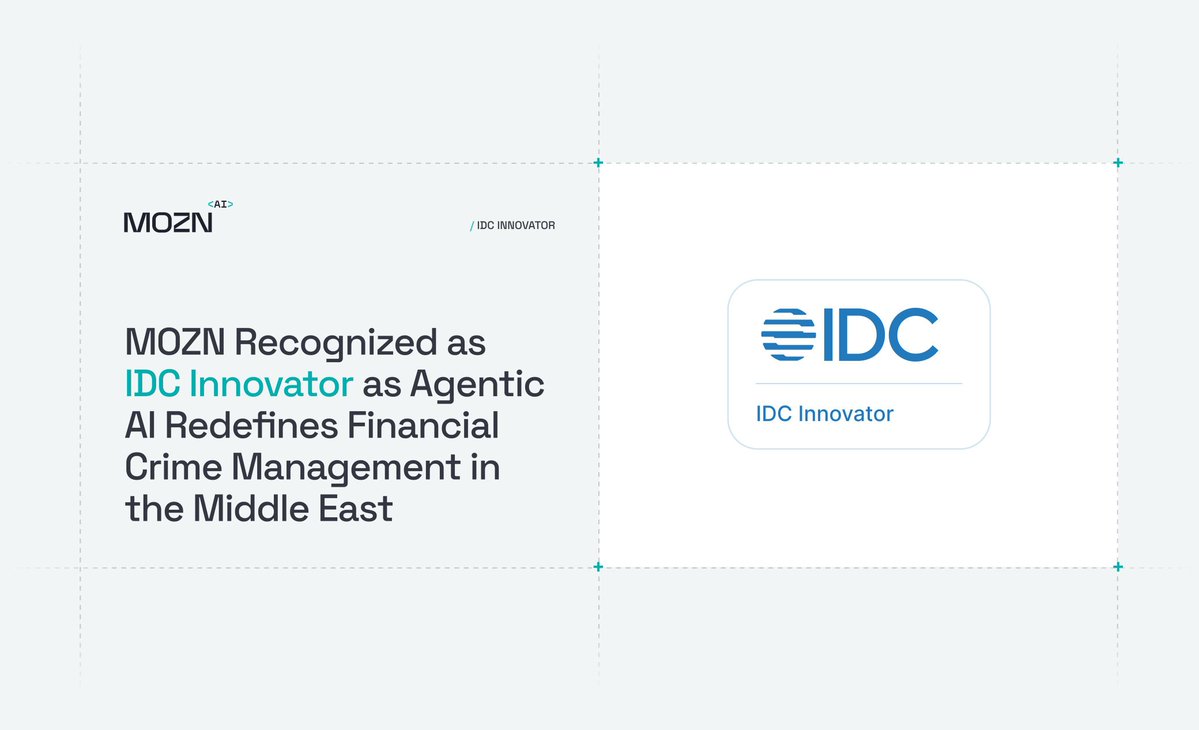 saudia_daily's tweet image. major milestone for Saudi Tech! @Mozn_ai has been named an #IDCInnovator 2026.
🇸🇦 Leading the future of #RegTech in #Vision2030.
#MOZN #AgenticAI #FinancialCrime 
#KSA #SaudiaDaily #صحيفة_سعودية_ديلي
saudia-daily.com/mozn-recognize…