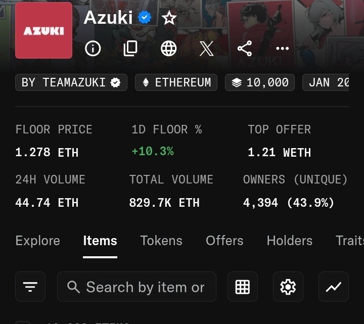 kryptoren11's tweet image. #Azuki is moving again. 1.27 ETH now , can we achieve 1.7 ETH? #IKZ