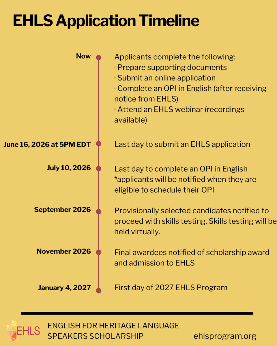 EHLSProgram's tweet photo. The EHLS 2027 Application deadline is in less than 2 months! Submit your application by June 16, 2026. Please reach out if you need assistance, we are here to help! Email us at info@ehlsprogram.org. https://t.co/7q4WvtWi7W