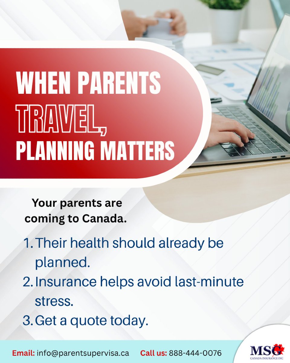 parentsupervisa's tweet image. When your parents are travelling to Canada, their health cover should already be in place before they arrive. ✈️

It keeps their trip smooth and your plans on track.

#canadavisa #travelinsurance #supervisa #canadalife #immigrationcanada