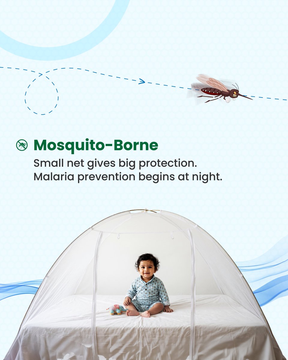 AVIClinics's tweet image. Protecting children from mosquito-borne diseases: Prevention tips for parents.

Nets First: Small net gives big protection. Malaria prevention begins at night.

#ChildCare #MosquitoPrevention #HealthyKids #ParentingTips #StaySafe #DiseasePrevention