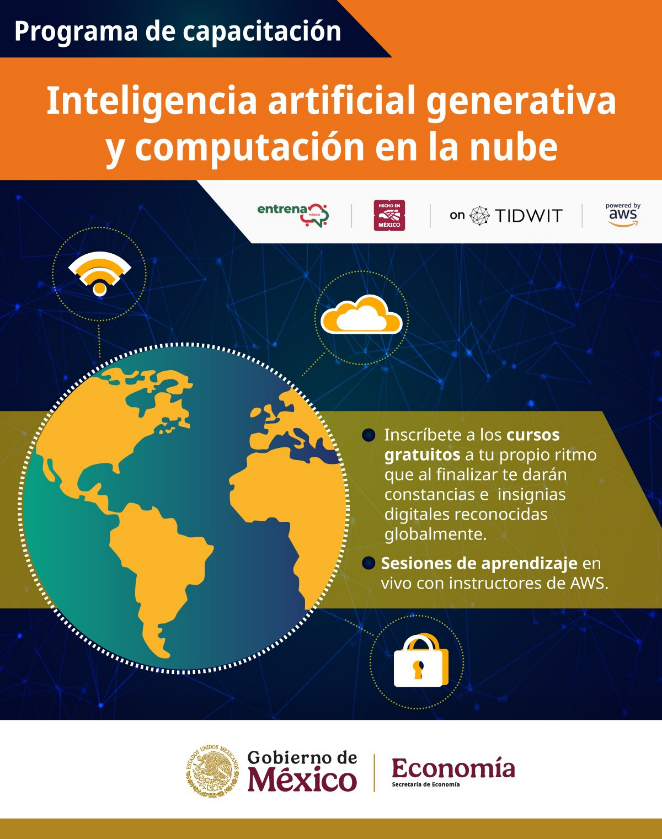 ANUIES's tweet image. 👩‍💻 La @SE_mx y #AWS te invitan a participar en cursos gratuitos para impulsar tus habilidades digitales. Capacítate en IA Generativa y Computación en la Nube y accede a formaciones como:

Fundamentos de #IA Generativa
IA aplicada a empresas
Transformación digital
Seguridad en la