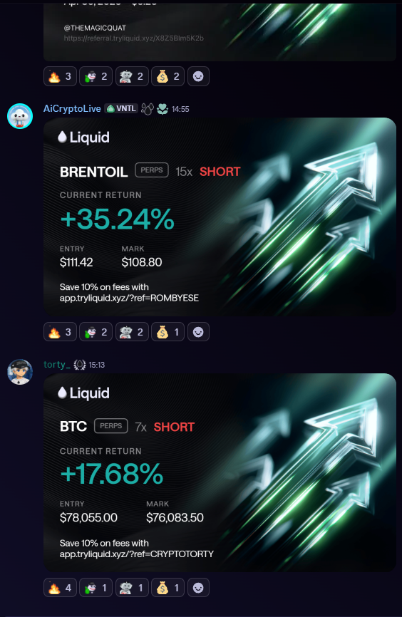 lless_tes's tweet photo. gLiquid fam

Thought every "trading discord" was just shilling and noise.

Then I joined @liquidtrading - totally different energy. https://t.co/xdpGQ8YHl0
