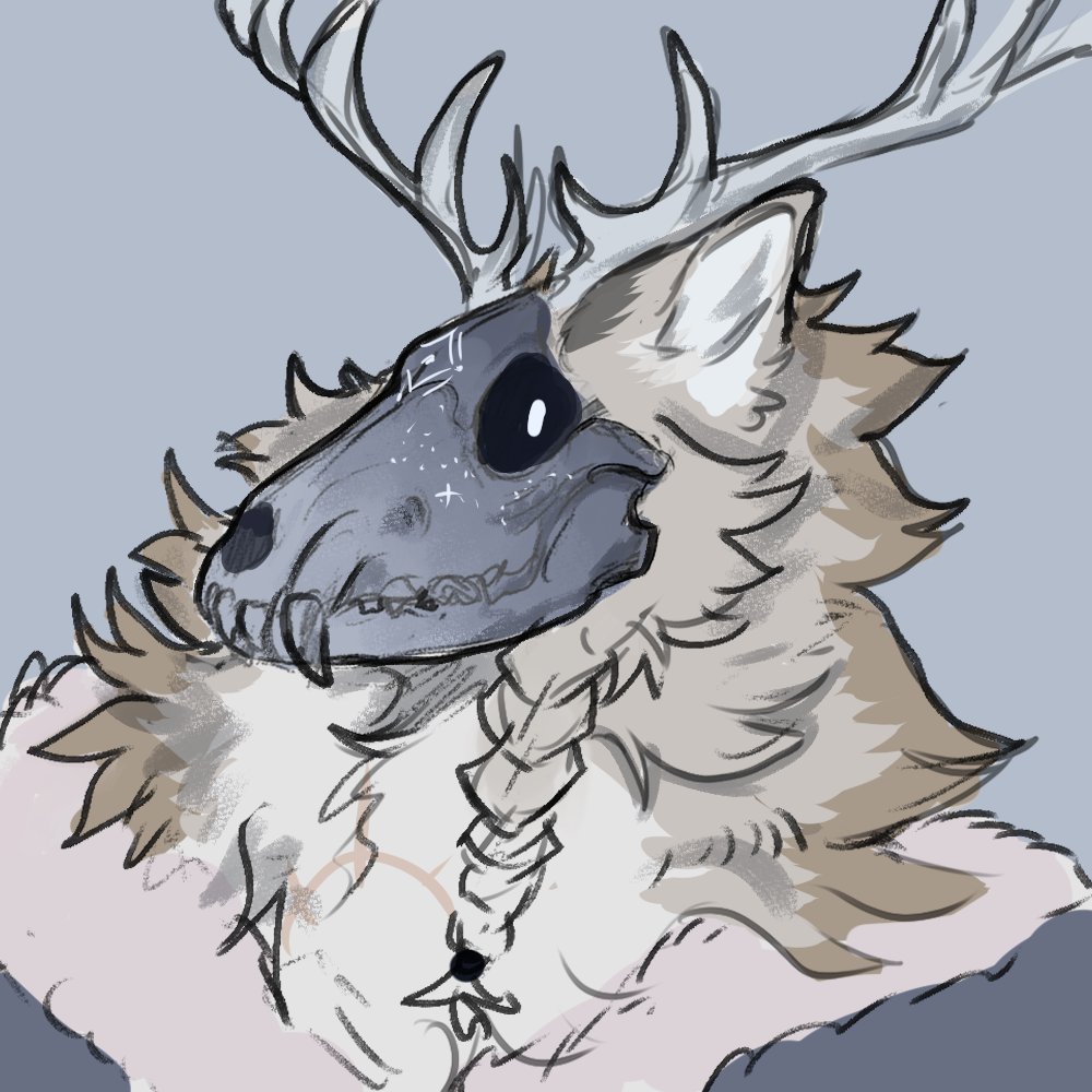 Little bust doodle for today (ignore the lack of a second ear it was midnight when I drew this XD)