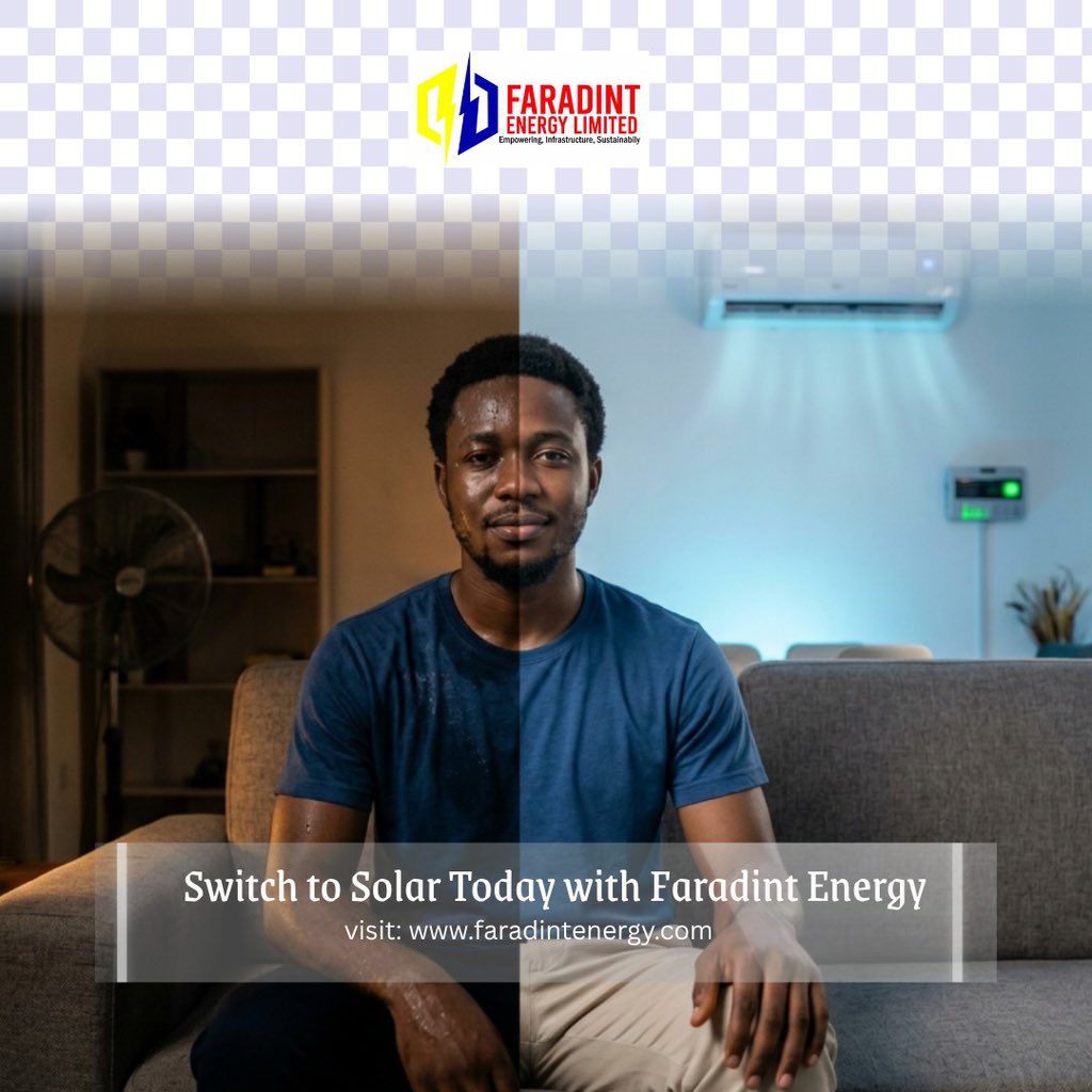 faradintenergy's tweet photo. Some days it’s heat, sweat, and frustration…
Other days it’s comfort, cool air, and peace of mind.
The difference? Reliable power.

Stop managing outages.
Start living comfortably.
Some days it’s heat, sweat, and frustration…
Other days it’s comfort, cool air, and peace of mind https://t.co/zAgsQrx7Oe