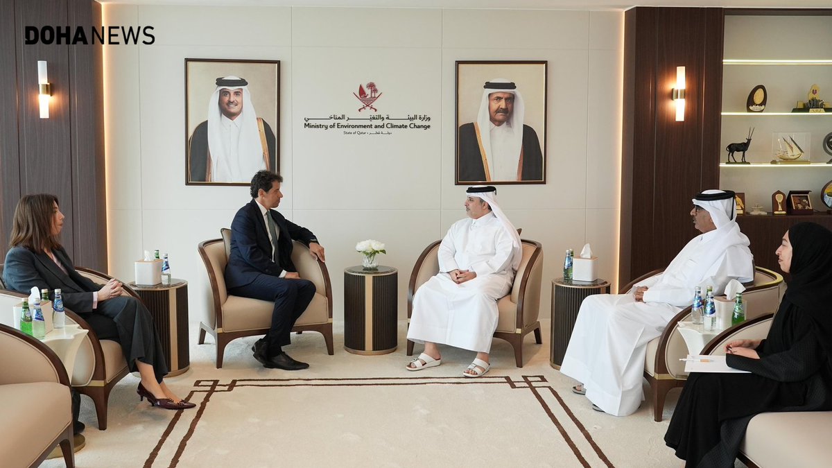 dohanews's tweet image. Abdullah bin Abdulaziz bin Turki Al Subaie, Qatar’s Minister of Environment and Climate Change (@moecc_qatar) , received @P_Toschi, Ambassador of #Italy to #Qatar, on Thursday at the ministry’s headquarters.

According to the ministry, the meeting reviewed bilateral cooperation