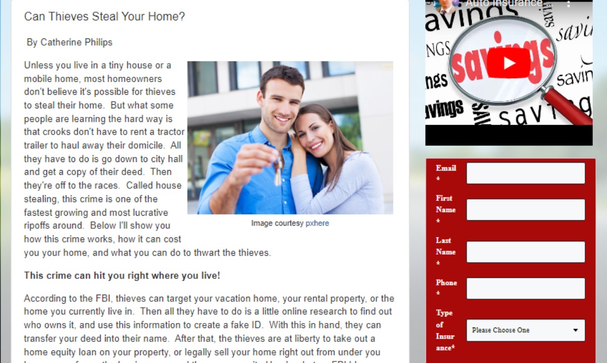 Home theft (i.e. stealing your HOME) is a big new problem!  Here’s what you need to know! READ: Can Thieves Steal Your Home? ow.ly/9X8B50YMSUN