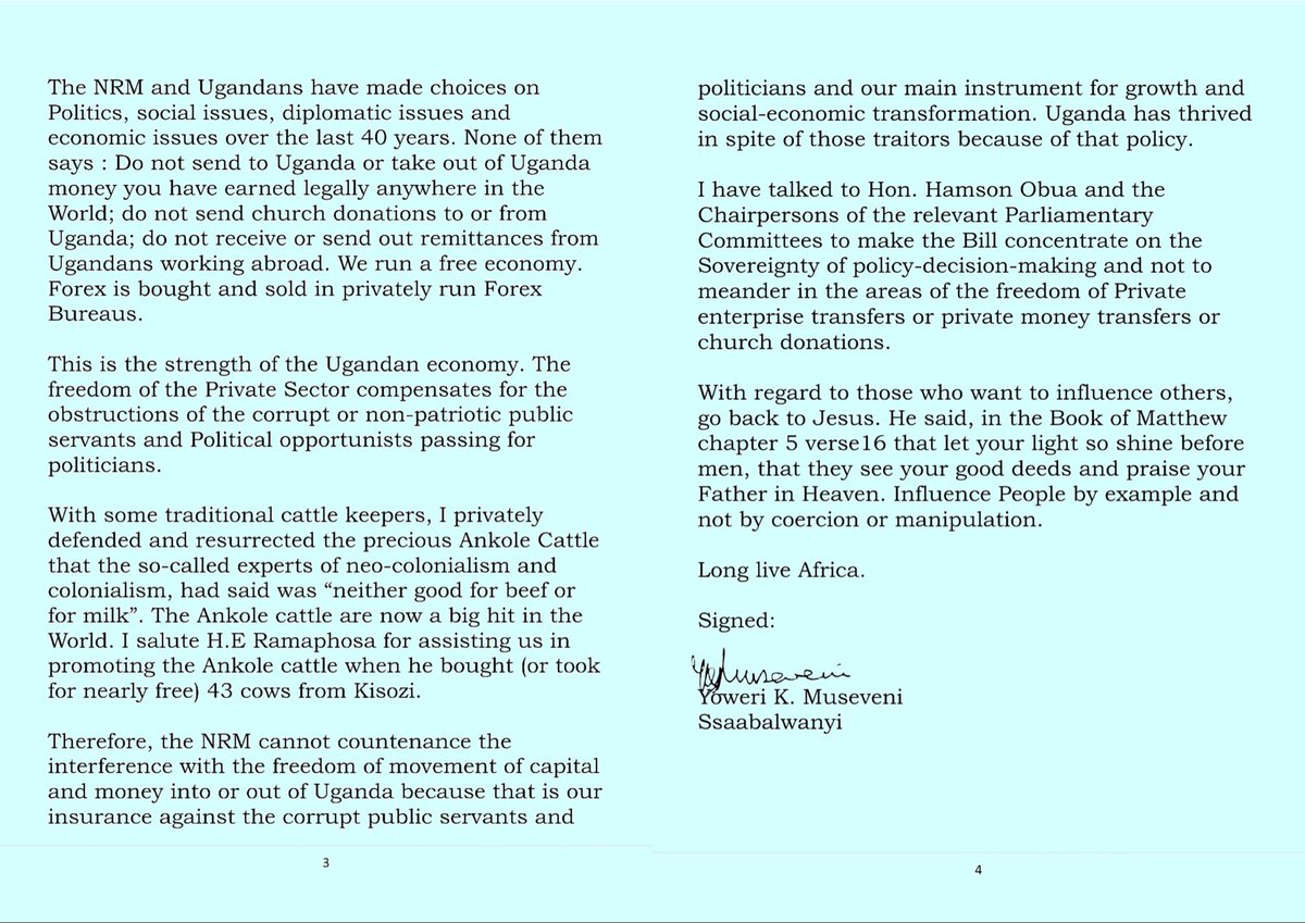 M71%’s post is the classic retreat script:
“I initiated a different bill… narrow it, don’t touch remittances, FDIs or church money.” 🙄

Typical deniability… The Chief Génocidaire starts the fire, watches it burn, then steps in as the firefighter when the noise gets too loud…