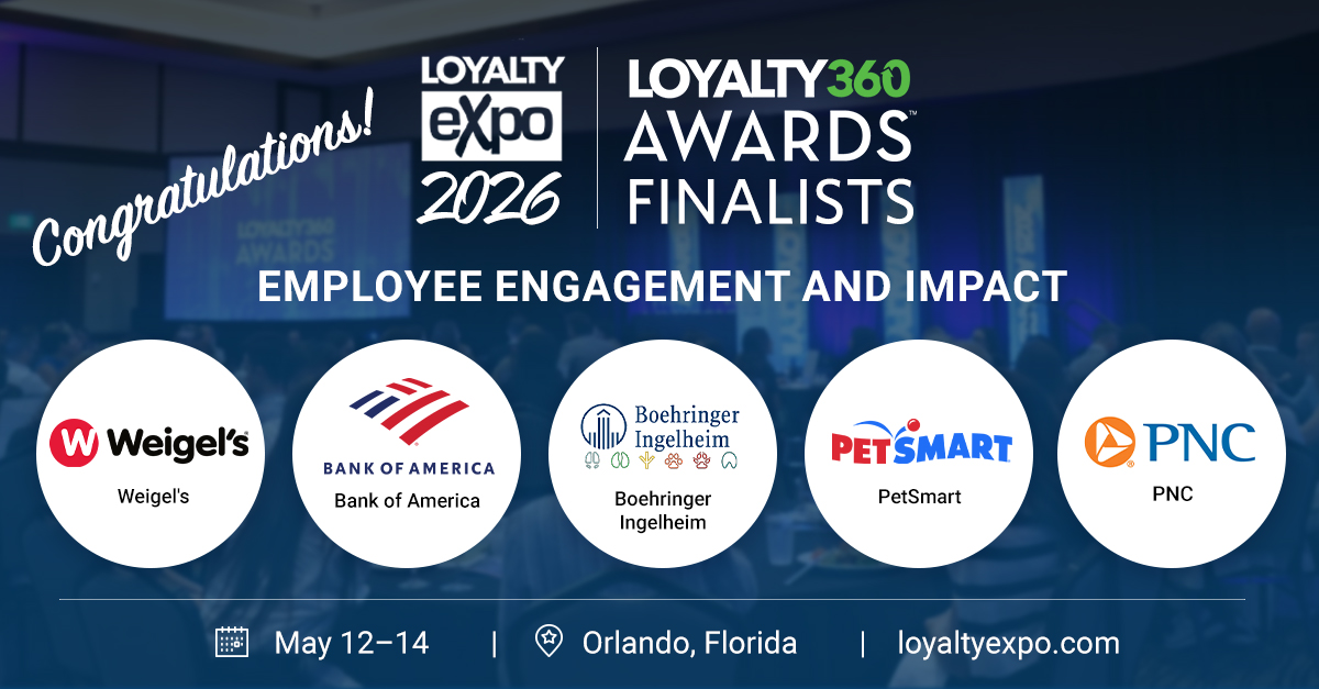 MJohnsonLoyalty's tweet photo. The Loyalty360 Awards virtual sessions continue today at 12 PM EST with Employee Engagement &amp; Impact!

Hear from Weigel’s, Bank of America, Boehringer Ingelheim, PetSmart &amp; PNC on building loyalty from the inside out.

Join live: https://t.co/ZAsWC3iqMx https://t.co/VKXDF41kXq