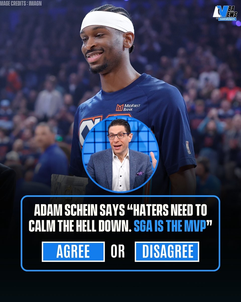 nbanewsones's tweet image. "SGA is the MVP." 
Adam Schein is calling out the small-market bias, demanding that Shai Gilgeous-Alexander and the Thunder get "monster market" respect. With SGA averaging 31 PPG on 55% shooting for the West’s top seed, it’s hard to argue. 

#SGA #OKCThunder #NBA #MVP