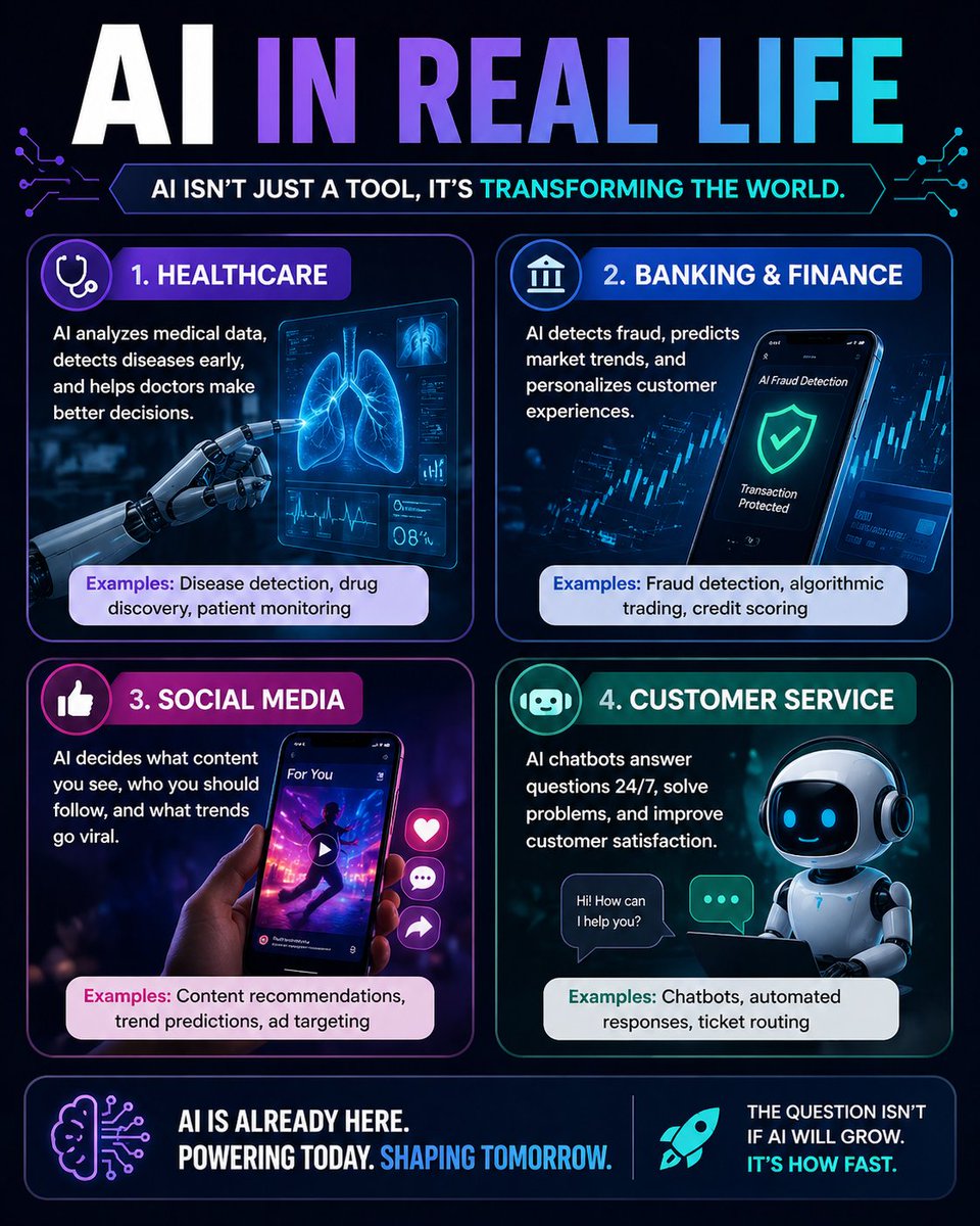 gigmonke's tweet image. “You think AI is just ChatGPT? It’s already running industries behind the scenes.”
👉 “Should AI control more of our daily life? Yes or No?”
#AIInRealLife #TechIndustry #FutureTechnology #Innovation