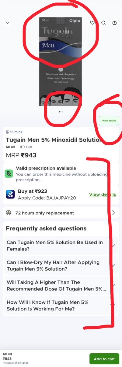 0091mg's tweet photo. Under de support of @narendramodi this is how @letsblinkit @blinkitcares washed their hands from support…..

Order #Tugain Minoxidil 5% solution as using #minoxidil since 2011 n saw only 2pics of @Cipla_Global posted by #blinkit n no such thing stated on de page as shown then when I recvd the item I saw there is another salt also with Minoxidil as FINASTERIDE n I have no idea as never used….

Contacted to Blinkit n her chat agent simply said YOU CHOOSE + IN THE DETAIL BUTTON IT IS WRITTEN FINASTERIDE EVEN OUR SYSTEM CANNOT ACCEPT….. I requested her to take manual approval as system made by humans…. But no approval….

Even I said I DO NOT WANT REFUND…. ADD IN BLINKIT WALLET N I WILL RE-ORDER ANOTHER MINOXIDIL WITHOUT ANY FINASTERIDE SALT AS THERE ARE ITHER BRANDS TOO but she said NO…

I can’t use this item due to hair transplant….. @MoHFW_INDIA take strictly action against Blinkit….

Will blinkit take a guarantee that if this FINASTERIDE salt create an issue then BLINKIT will pay the medical bills?????

I have no idea that what is the problem if human made an error….. when I recvd any incorrect or damaged item which was packed by blinkit human then they accepted a return or refund BUT WHEN CUSTOMER DID THEN NO…. Why?????

Who is the CEO of the blinkit… as a legalised citizen I must talk to him/her…

@NewIndianXpress @TheMornStandard @fssaiindia @mansukhmandviya @OfficeOf_MM @MoHFW_INDIA 
@jagograhak @dainikbhaskar

Sh.@rajnathsingh Ji @NavbharatTimes @Ghaziabad365 #Ghaziabad #Dahaad @AmarUjalaNews 
@PMOIndia @BBCHindi @cnnbrk #jaishreekrishna  #indiancitizen @navikakumar @anchorjiya @INCUttarPradesh @aajtak  @ABPNews @BoltaHindustan @BBCHindi #Bharat24Digital @palakprakash20 @Sakshijournal @ShekhawatAyushi  @themahimakanwar @poornima_mishra