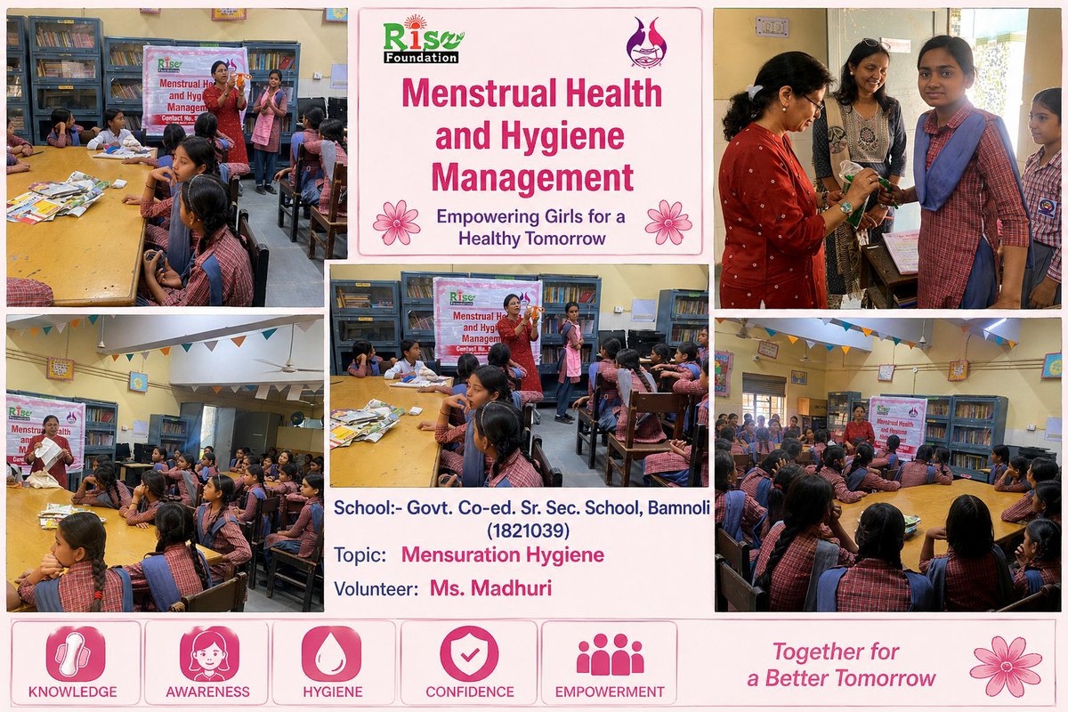BamnoliS's tweet photo. Breaking the silence and empowering our students! 🌸
​ Govt. Co-ed Sr. Sec. School, Bamnoli organized a dedicated Menstrual Hygiene Awareness Activity. 
​@VidyanjaliDelhi @SCERT2021 @vidyanjali_edu @EduMinOfIndia
@SrijaSuresh @Dir_Education @PMOIndia
@diet_gh https://t.co/2k5PUjY3VU