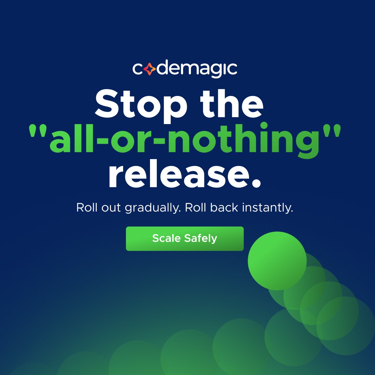 codemagicio's tweet photo. Skip the App Store queue. Roll out changes gradually, roll back instantly, all without a new submission.