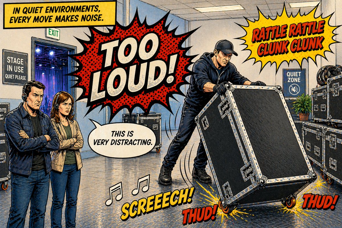 CasterDepot's tweet photo. This is what load-in sounds like in a real venue.

Now picture this instead: Controlled movement. Softer contact. Same load-in without the disruption.

Explore our quiet caster solutions at https://t.co/JRxWRMA60p  or give us a call: 888.926.7857

#CasterHeads https://t.co/WpgoxBUtwW