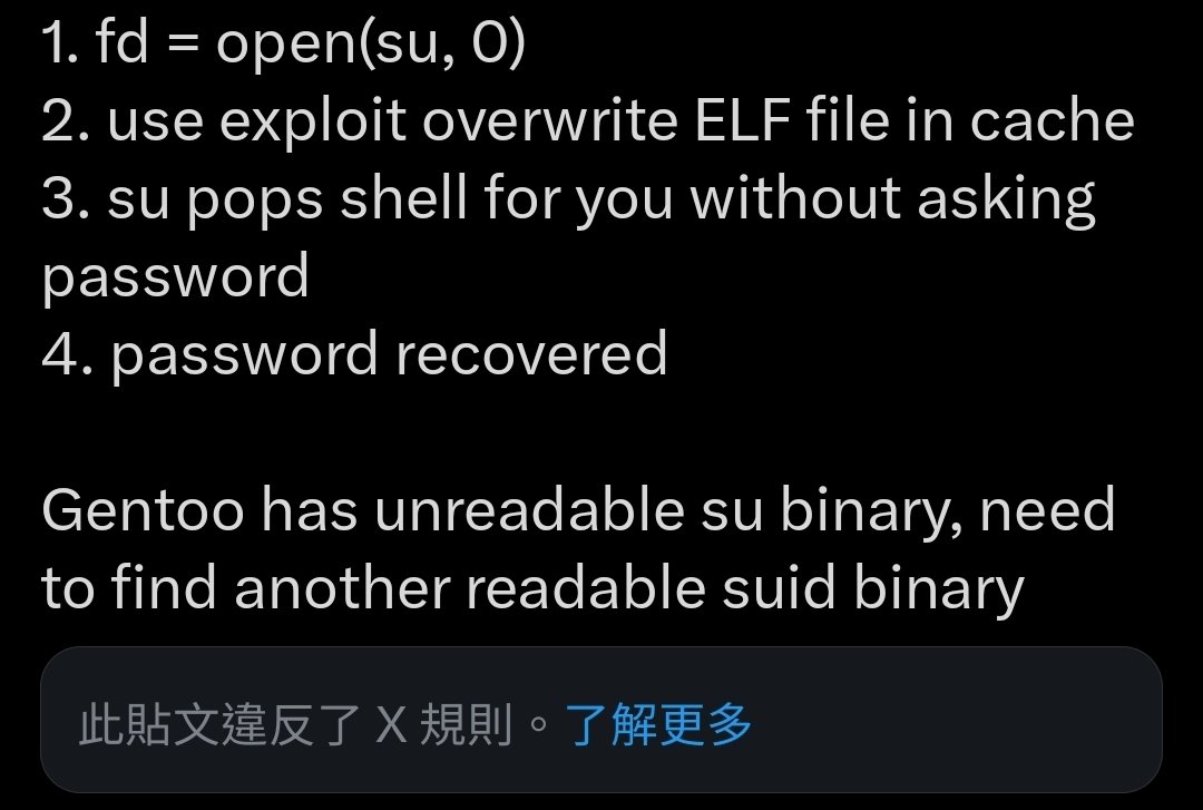 Bandit65537's tweet photo. @Inndy_tw QQ?

GENTOO 的 SU 居然沒辦法復現！？ https://t.co/ytuAcWscp0