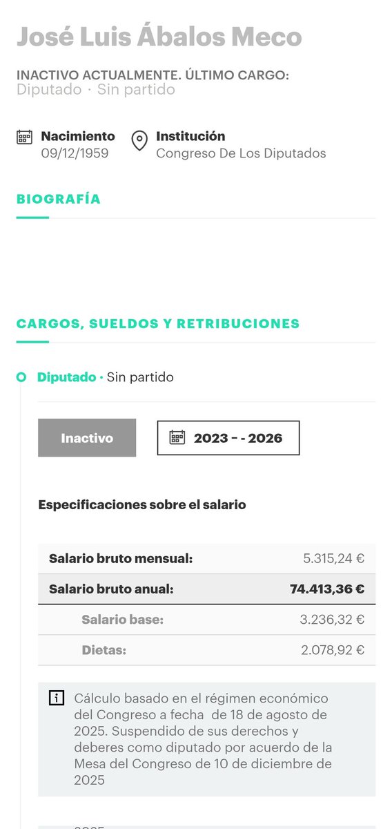 SonsolesB's tweet photo. Lo de que tengas que ayudar a tu padre con 1000€ al mes, me lo creería más si viene de una familia humilde que no llegan a fin de mes. 
Pero que lo digas de tu padre Ábalos siendo ministro del gobierno y ganando hasta 95.000€ anuales... Lo mismo lo necesitaba para su vicios 🙃 https://t.co/WF0cCxI5D4