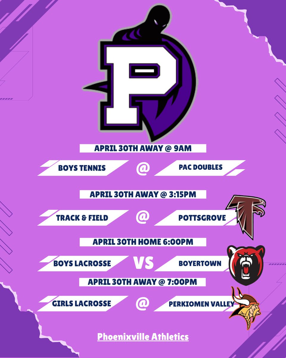 PASDPhantoms's tweet photo. Phantoms game schedule for Thursday, come out &amp; support our teams! https://t.co/ZEdGu1QOZv