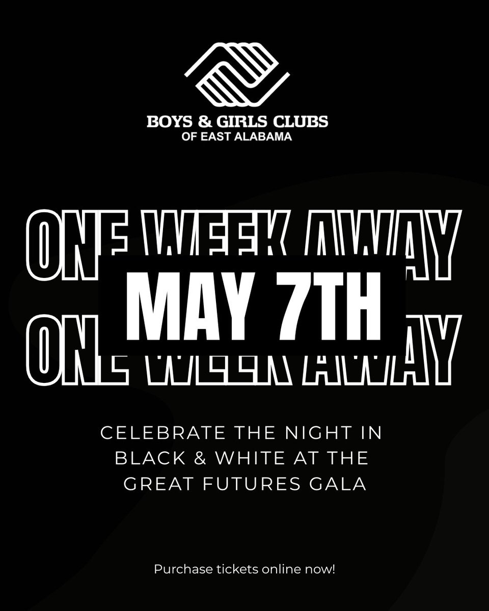 bgceastal's tweet photo. ONE WEEK AWAY! Are you ready?! 👀

Grab your tickets, dress in your favorite fun black &amp; white threads, and come celebrate with us at the annual Great Futures Gala!

🎟️https://t.co/hXqOt0Lilk https://t.co/q8oqdplgKb