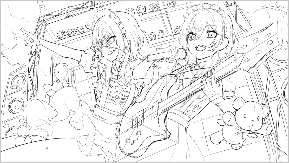 wip
いいぞ、大ラフなかなか楽しげな感じになってきた 