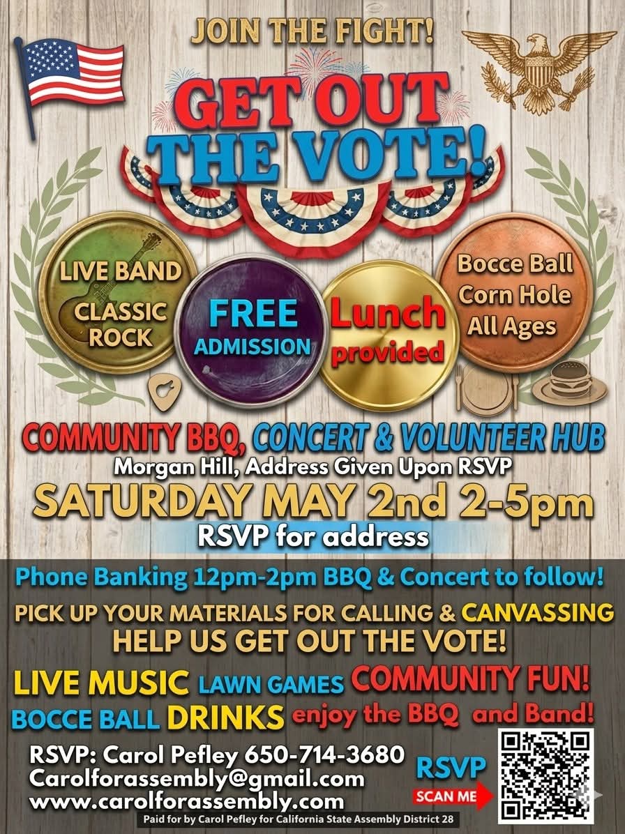 Max4California's tweet image. Come out and join the Get Out The Vote event THIS SATURDAY! Free entry, text to RSVP for address: 650-714-3680

12-2pm Phone banking
2-5pm BBQ, concert, line dancing hosted by yours truly!

#getoutthevote #primaryelection
