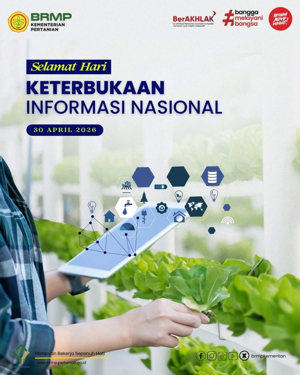 BRMPBanten's tweet image. Bertani bukan cuma soal cangkul dan tanah, tetapi juga soal data yang sah! 📊🌱
Dengan informasi yang terbuka, petani tidak lagi menebak-nebak jadwal tanam atau harga pasar. Selamat Hari Keterbukaan Informasi Publik!

#BRMPKementan #AgroModern #DataPertanian #HariKIP2026