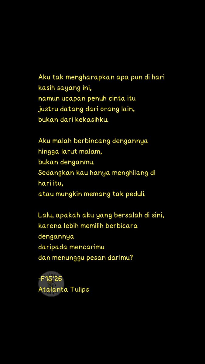 Atalanta_tulips's tweet image. Salah Sandaran 
#atalantatulips #writing #bait #sajak #bercerita
