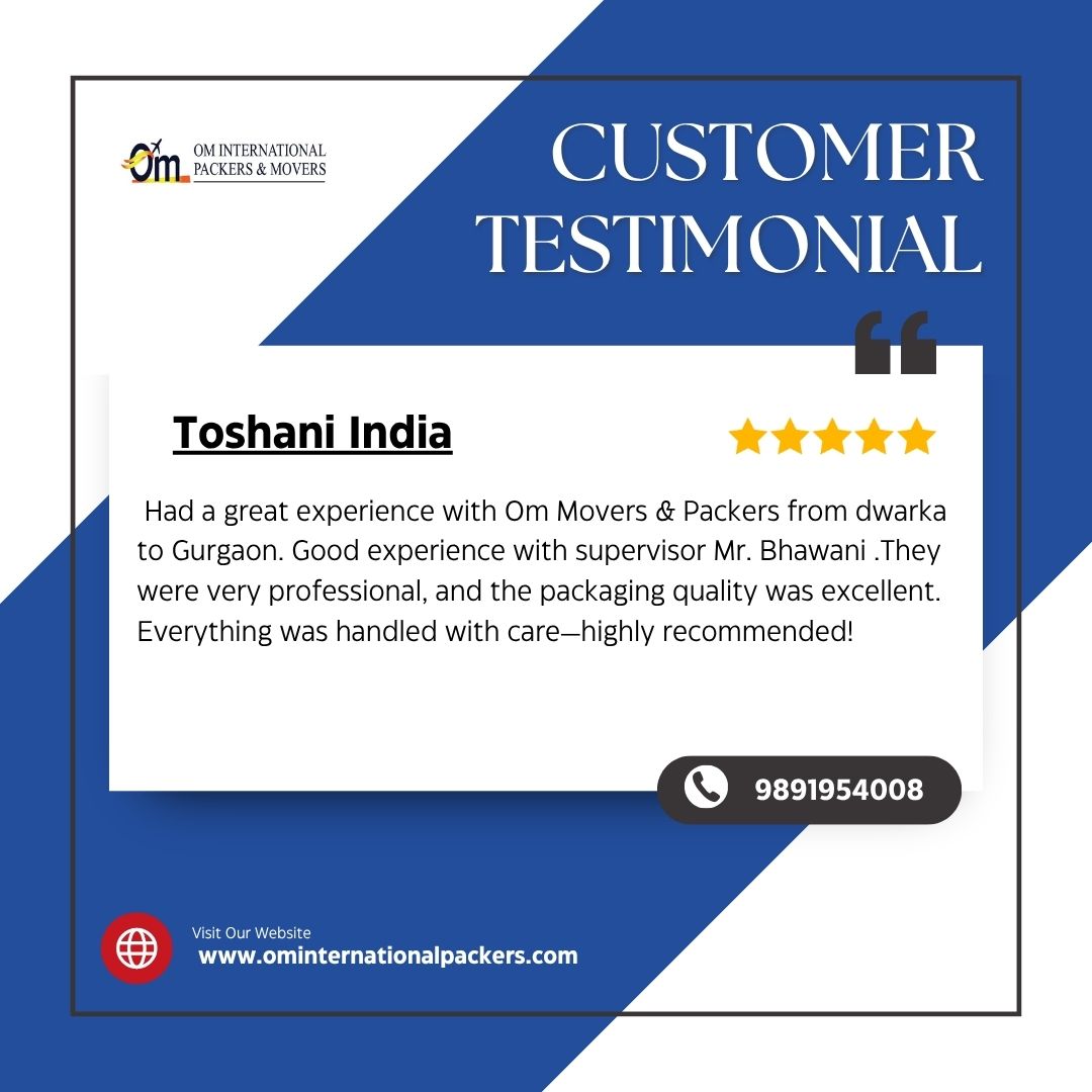 om_packer's tweet photo. ⭐️⭐️⭐️⭐️⭐️ Customer Testimonial 💬

We’re proud to deliver exceptional moving experiences! 🚚📦
Thank you Toshani India for trusting us with your relocation from Dwarka to Gurgaon 🙏

📞 Call us today: +91 9891954008
🌐 https://t.co/qVpyUzbDTZ

#CustomerTestimonial #HappyClients https://t.co/d6EvZqmKTS