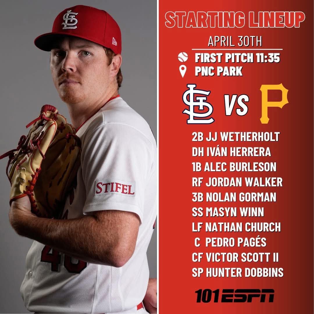 Oli is throwing in his best lineup today. Im surprised hes not going with the JV squad since we dont have a day off until mid-May. Either lets get the dub #STLCards