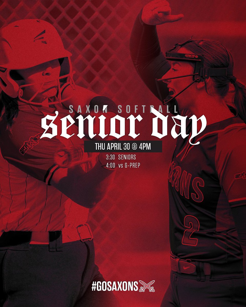 saxonsathletics's tweet image. Saxon 🥎 Senior Day is TODAY (4/30) at the Ferris Softball Diamond with pregame recognition of our seniors, followed by a 4PM game vs G-Prep!

#spokane #softball #fastpitch #gosaxons⚔️
