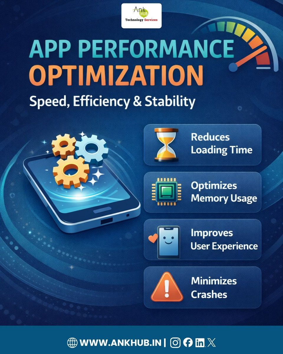 info_ankhub's tweet image. Boost your app’s speed and performance like never before 🚀
Optimize today for a smoother, faster, and crash-free user experience!

#AppPerformance
#Optimization
#TechSolutions
#MobileAppDevelopment
#ankhub_technology_services