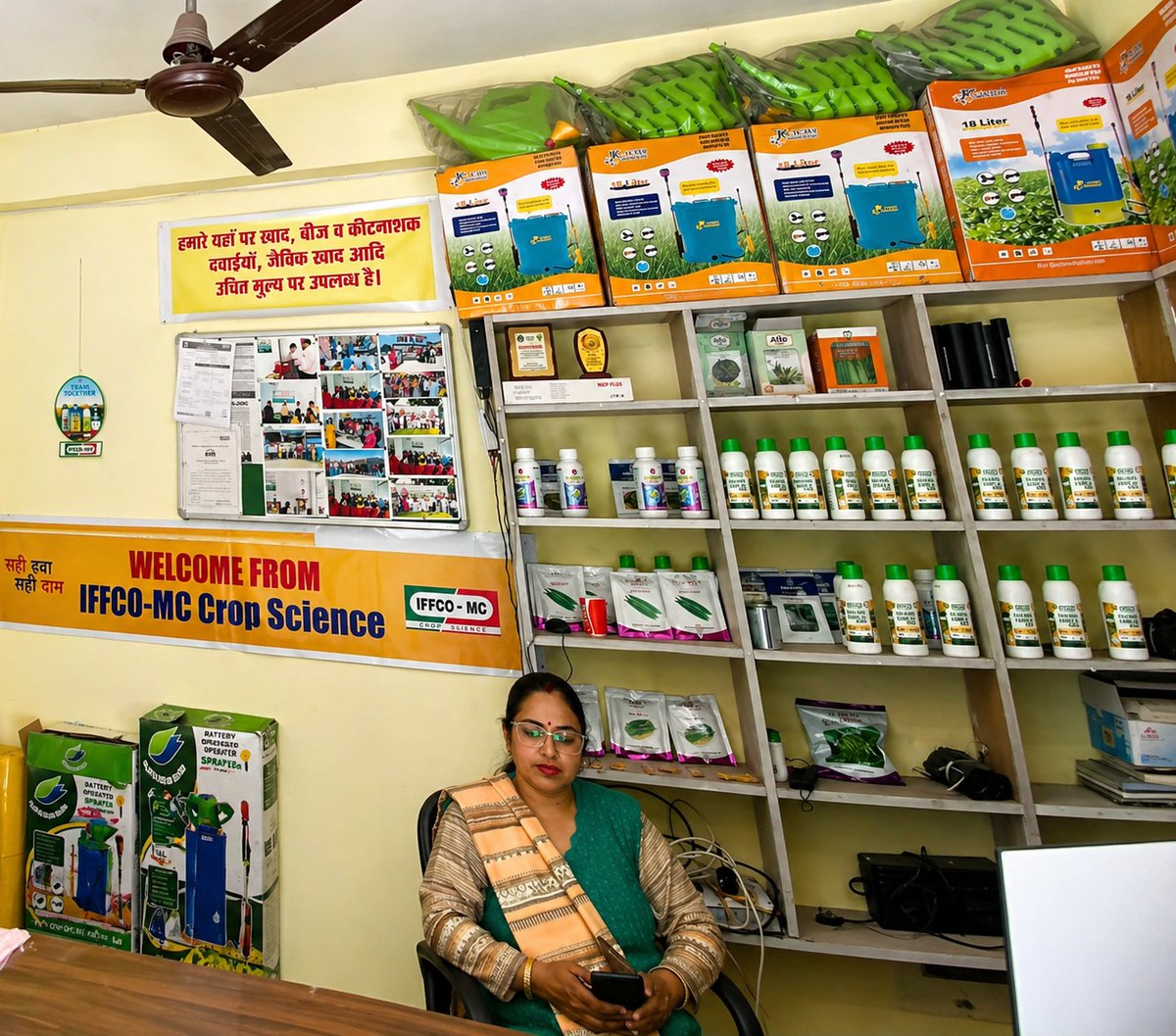 AgriGoI's tweet image. Integrated Nutrient Management for smarter farming 🌾🧪

Suket Valley Kisan Phal evam Sabji Utpadak Sahkari Samiti Ltd., #Mandi, #HimachalPradesh #FPO, is authorised dealer of non-subsidised fertilisers, including nano fertilizers—helping farmers enhance nutrient use efficiency,
