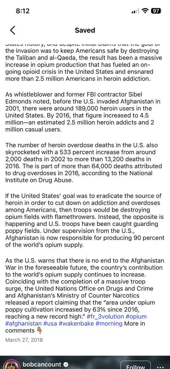 Eugene646's tweet image. RT @MayorOfLA 
Hollywood horror , drugs 
Reading about 20 years Afghanistan war 
20 Years the CIA and British controlled opium process worldwide 
#hollywood