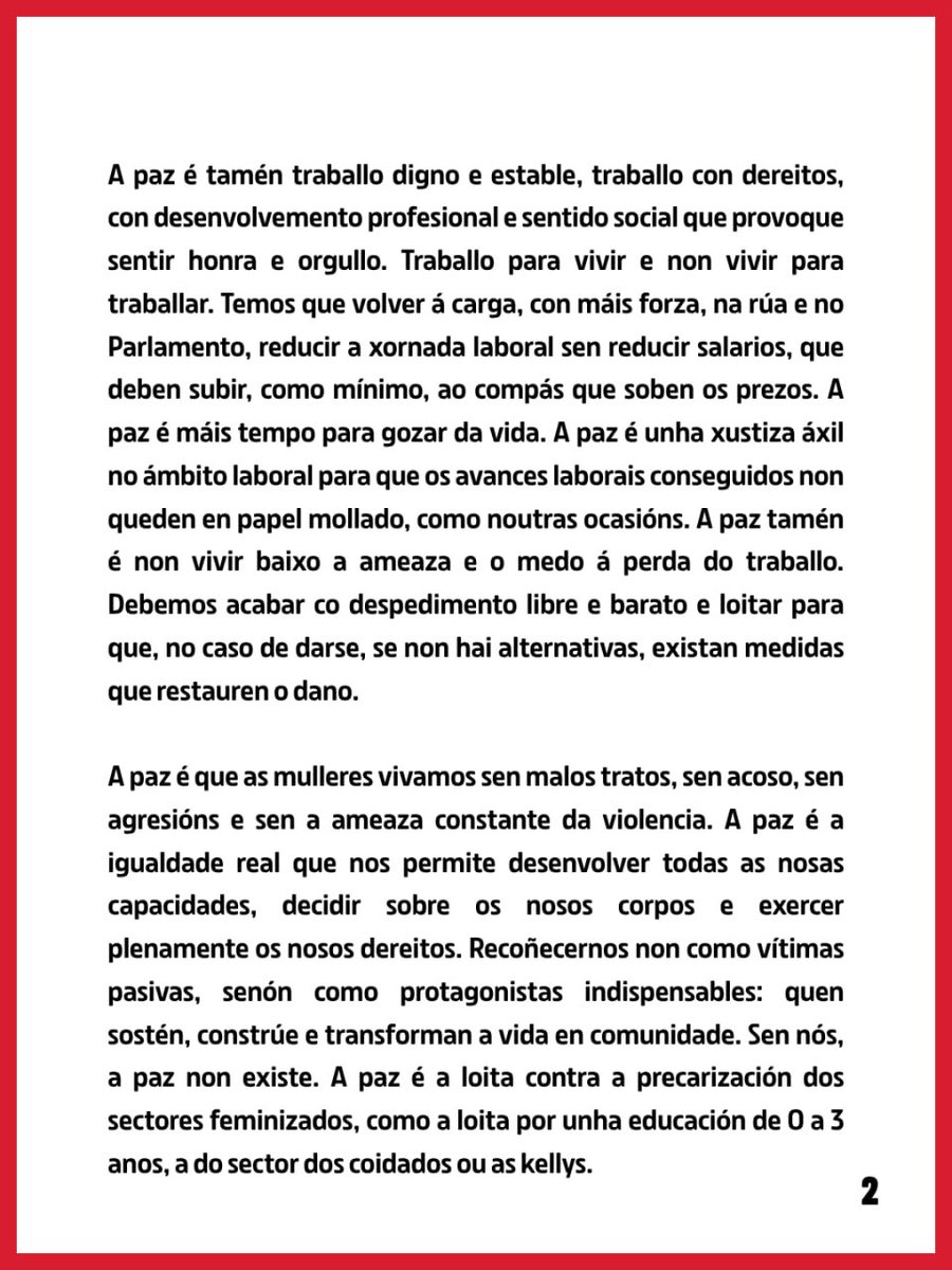 EU_Vigo's tweet photo. 📢 Este 1º de Maio, erguemos a voz por paz, teito e vida digna para a clase traballadora.
✊ Vivir en paz é ter traballo con dereitos, vivenda estable, igualdade real, servizos públicos fortes e un planeta habitable.
🌍 https://t.co/STTvzIm5ww