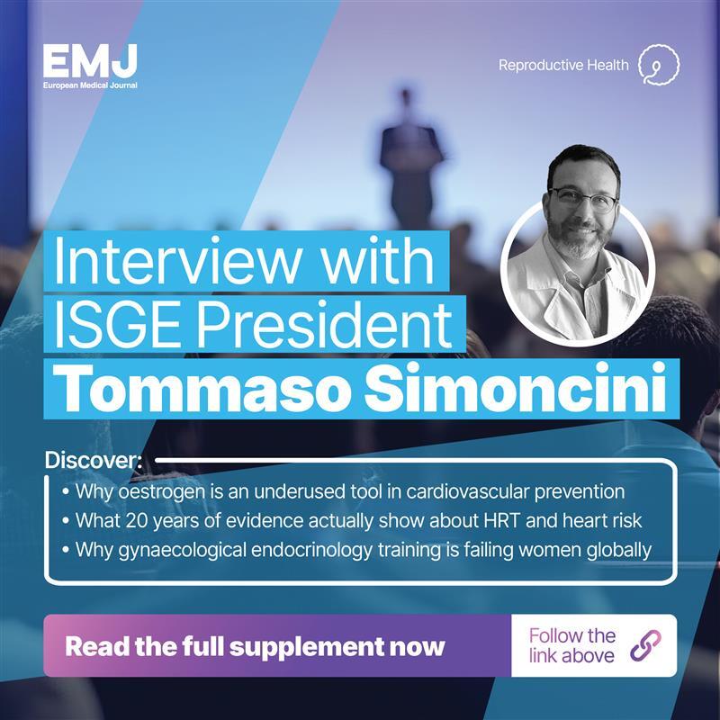 EMJReviews's tweet photo. What does the latest science say about hormones, heart health, and patient care?

Dive into the ISGE 2026 Congress Supplement, featuring key event insights and an exclusive interview with President Tommaso Simoncini.

Discover more and explore the full supplement today: https://t.co/2vG1On1y9d