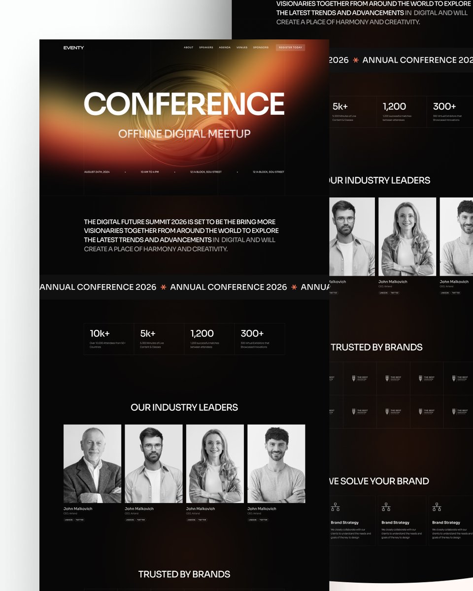 heystaticmania's tweet image. Your event deserves a digital home as innovative as its speakers. 🚀

Check out Eventy—a minimalist landing page for the Digital Future Summit 2026. I focused on high-quality visual builds and a conversation-first layout to maximize impact.
#UIUX #WebDesign #Minimalism #Figma