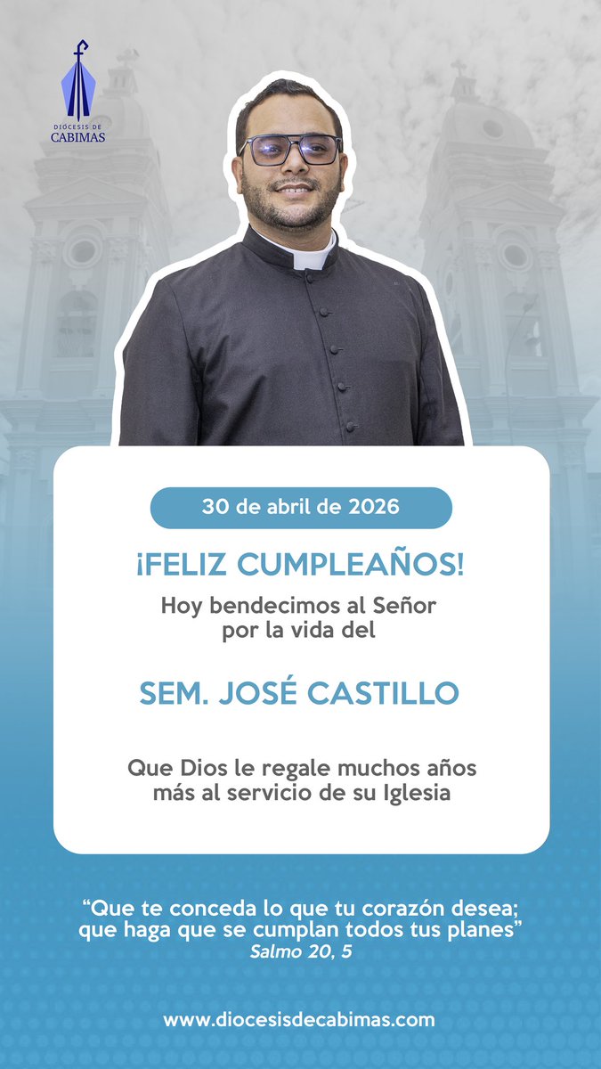 Damos gracias a Dios por un año más de vida del Seminarista José Eloy Castillo 🎂 

Ofrezcamos una oración por él 🙏