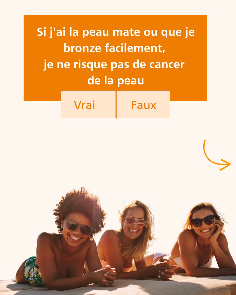 SportetCancer's tweet image. Vrai ou faux ? 🤔

☀️🧴La crème solaire n’est pas un accessoire pour les vacances, c’est votre bouclier biologique, il est donc indispensable de l’utiliser ! 

En commentaire, dites-nous si vous aviez la bonne réponse 👇

#Cancer #sport #vacances #soleil