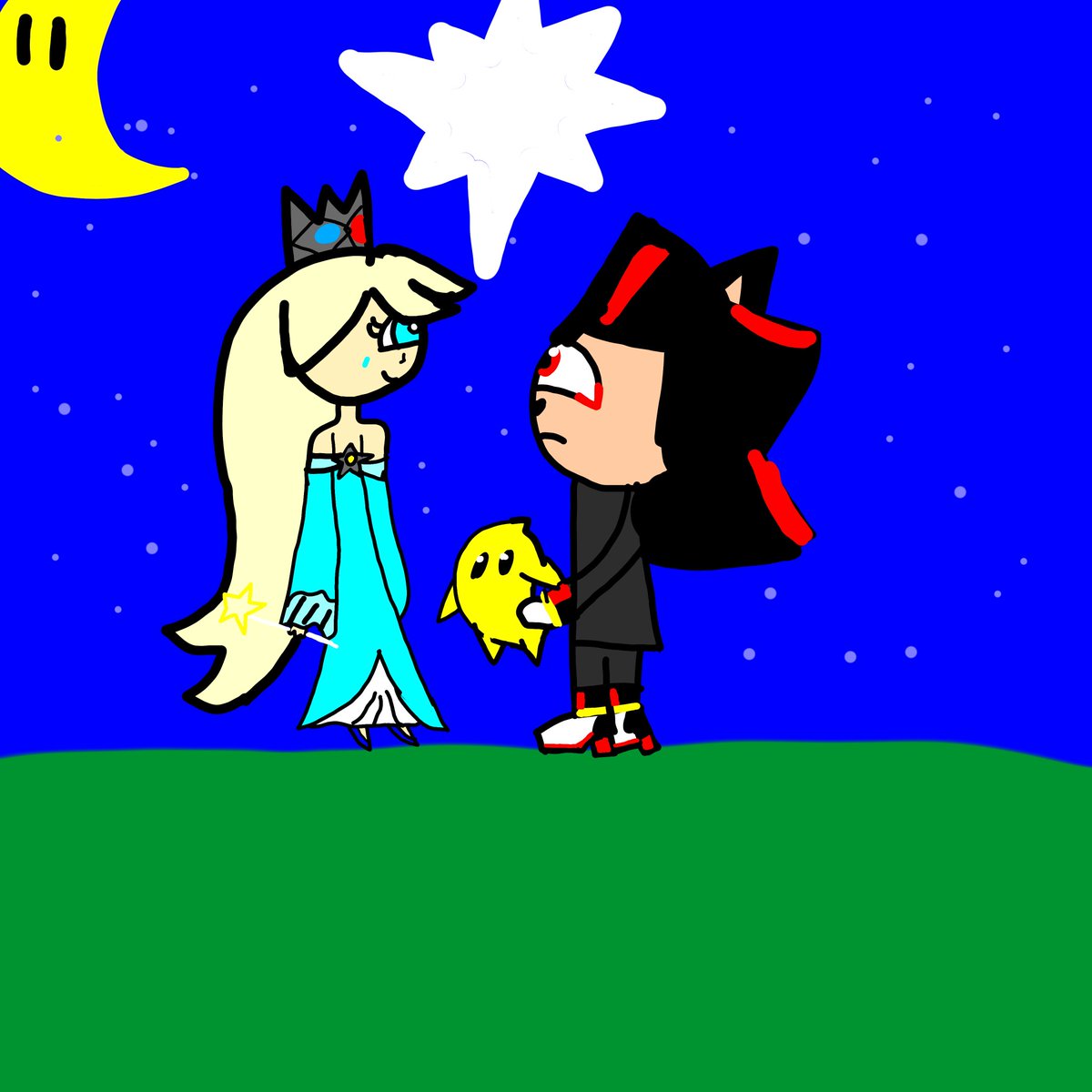 BeckLuiza24650's tweet image. Two characters from different games who share a sad backstory. #princessrosalina #SuperMarioGalaxy #shadow #SonicTheHedghog #multofandom #game