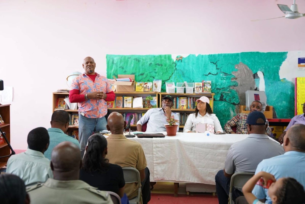 SkerritR's tweet photo. #HappeningNow 

Meeting with residents of Antrizzle, Atkinson and the Kalinago Territory at the Salybia Primary School to provide updates on ongoing interventions and response efforts, following the impacts of last weekend’s trough system. https://t.co/KhZyXJgBro