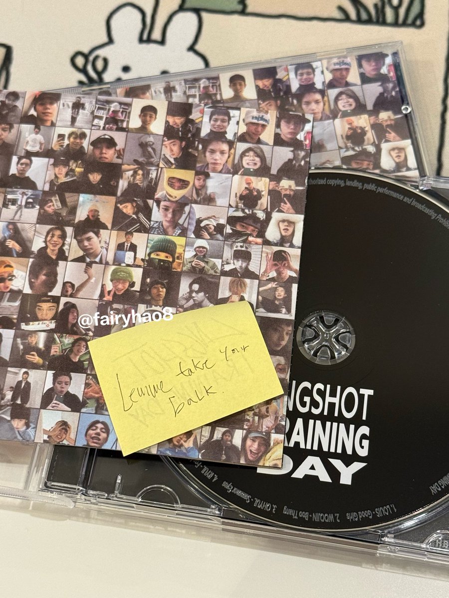 fairyhao8's tweet photo. got a handwritten note/ post-it from lngshot’s training day! sobbing rn 😭🙏 

“Lemme take your back” 

wonder who’s the sweet boy who wrote this? 🥹 

#LNGSHOT #TrainingDay #롱샷 #오율 #김률 #우진 #루이 https://t.co/zEW3q8Emsn