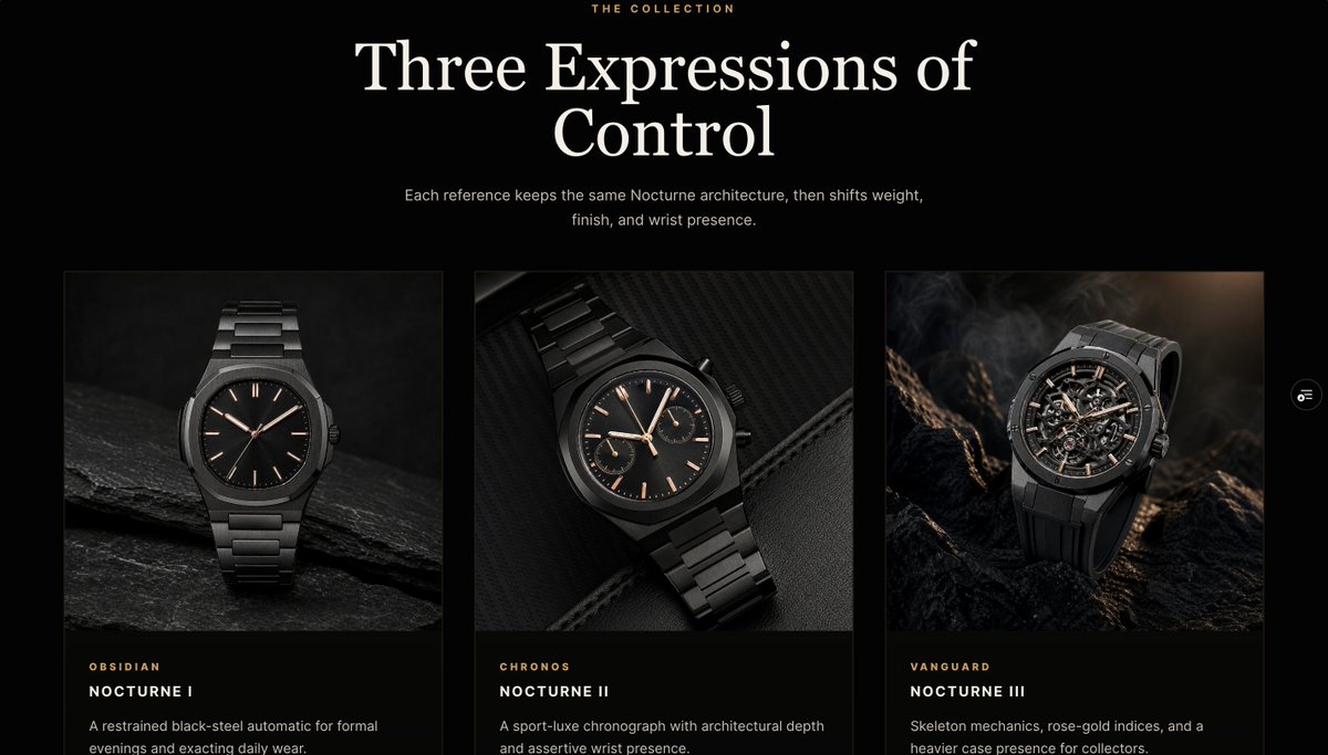 Luxury Watch Hero Web Design