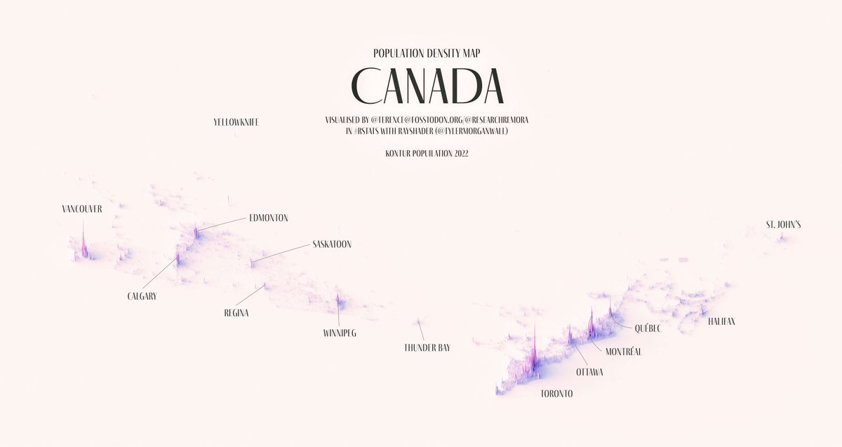 mccandelish's tweet photo. Love these population density spike maps by @researchremora #dataviz https://t.co/z4cPooFT1M