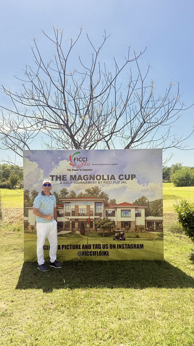 AijazQaiser's tweet photo. Together with @ManhasArun sir &amp; @Manav Gupta  sir teed off the #Magnolia Cup, an exclusive 18-hole golf tournament organised by @flojammu at @JammuGolfCourse 

Through this initiative, @varsha Bansal  led leadership has reinforced the shared aspirations of the region. https://t.co/xRlNFtW8Xd