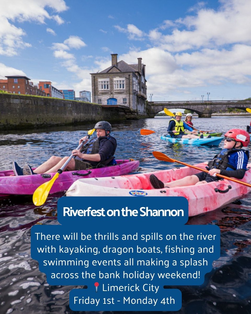 Limerick_ie's tweet photo. Riverfest weekend is calling and Limerick is buzzing 👀🎉

From riverside celebrations and live music to family fun and iconic moments along the Shannon, there’s something happening at every turn this weekend 🌊✨

See link here for more information 👉 https://t.co/58VOYFNQX2

#Limerick #LimerickEdgeEmbrace #RiverfestLimerick #ThingsToDoInLimerick