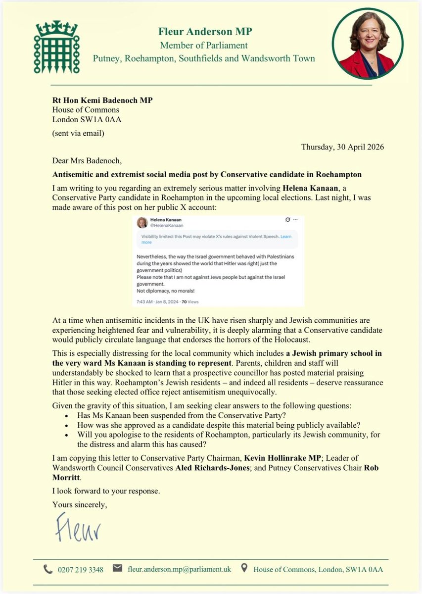 Fleur Anderson MP tweet media