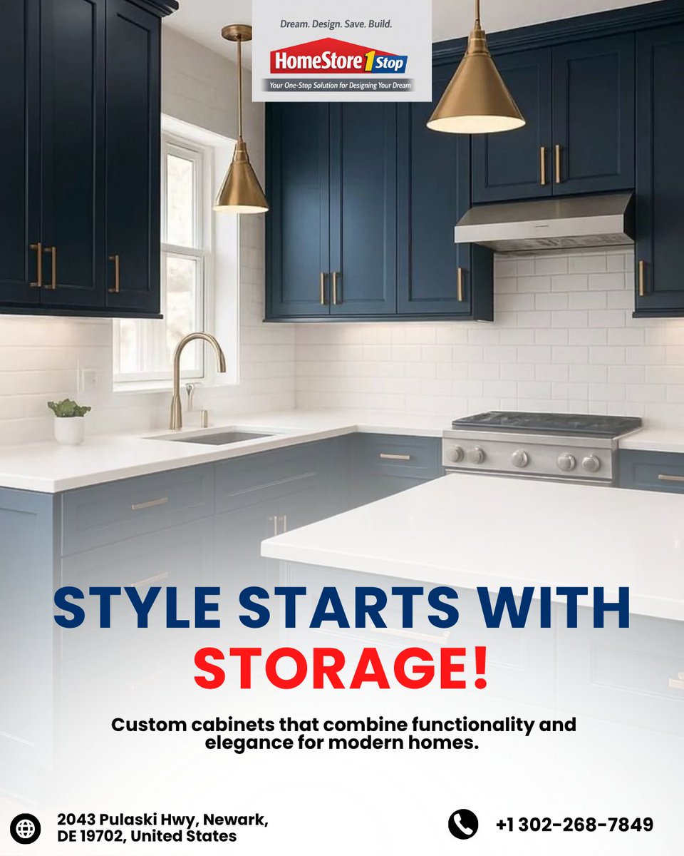 homestore1stop's tweet image. Style starts with storage!
Custom cabinets that combine functionality and elegance for modern homes.

Call us Now: +1 302-268-7849
Visit us Now: 2043 Pulaski Hwy, Newark, DE 19702, United States
#homestore #onestop #homedecor #customcabinets #interiordesign