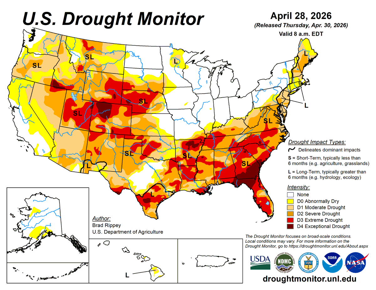 SuperSteelSales's tweet image. Weekly Cattle Country Weather Report
The central and southern High Plains missed the rain again. Pastures need moisture. Heavy storms helped the eastern Plains and Midwest. The West got some showers, but the long-term summer water outlook remains bleak.
#AgWx #Cattle