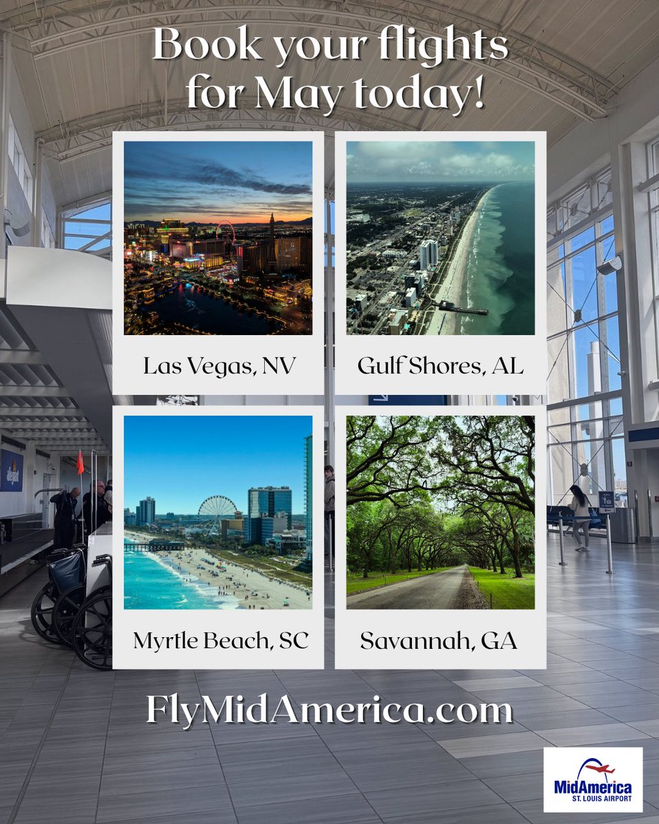 BLVairport's tweet image. Ready to kick off summer? 🏖️ Take off with nonstop flights from BLV — your shortcut to summer getaways. ✈️ Save on your May trip with discounted vacation packages: ow.ly/csRu50YP6UP. #FlyBLV #SummerBreak #VacationMode